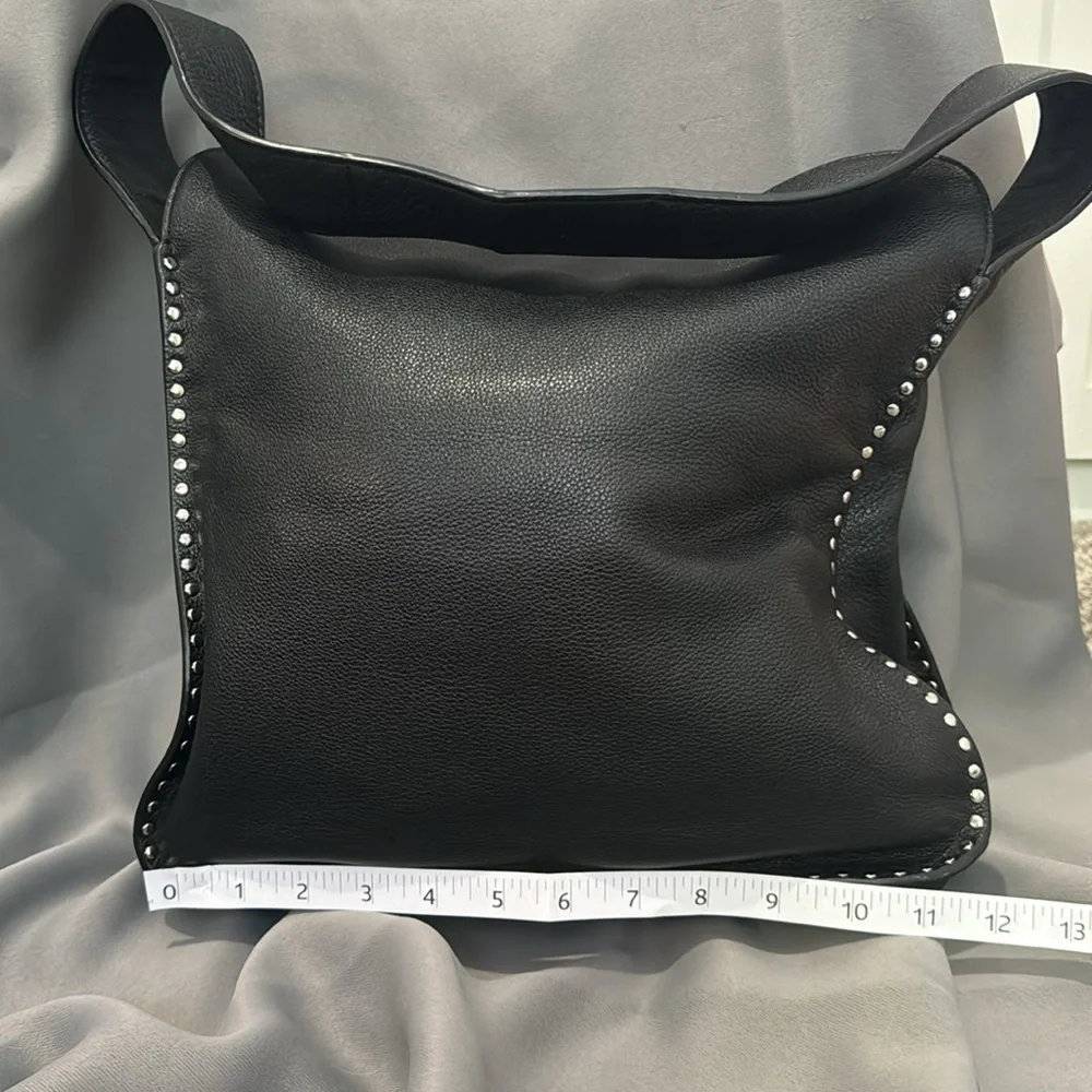 MICHAEL Michael Kors Black Stud-Trim Leather Hobo